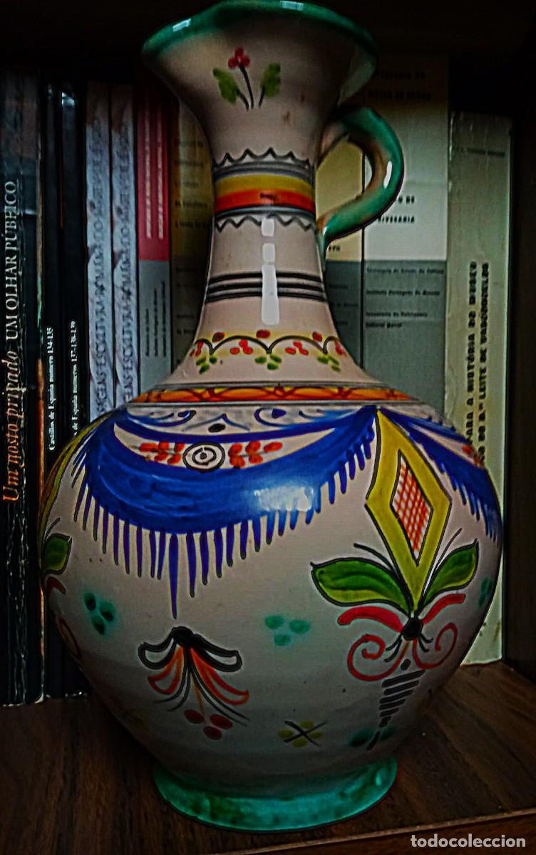 Oggetti Antichi: Antigua jarra de vino en cer&aacute;mica de Talavera / El Puente del Arzobispo - Finales del Siglo XIX -XX
