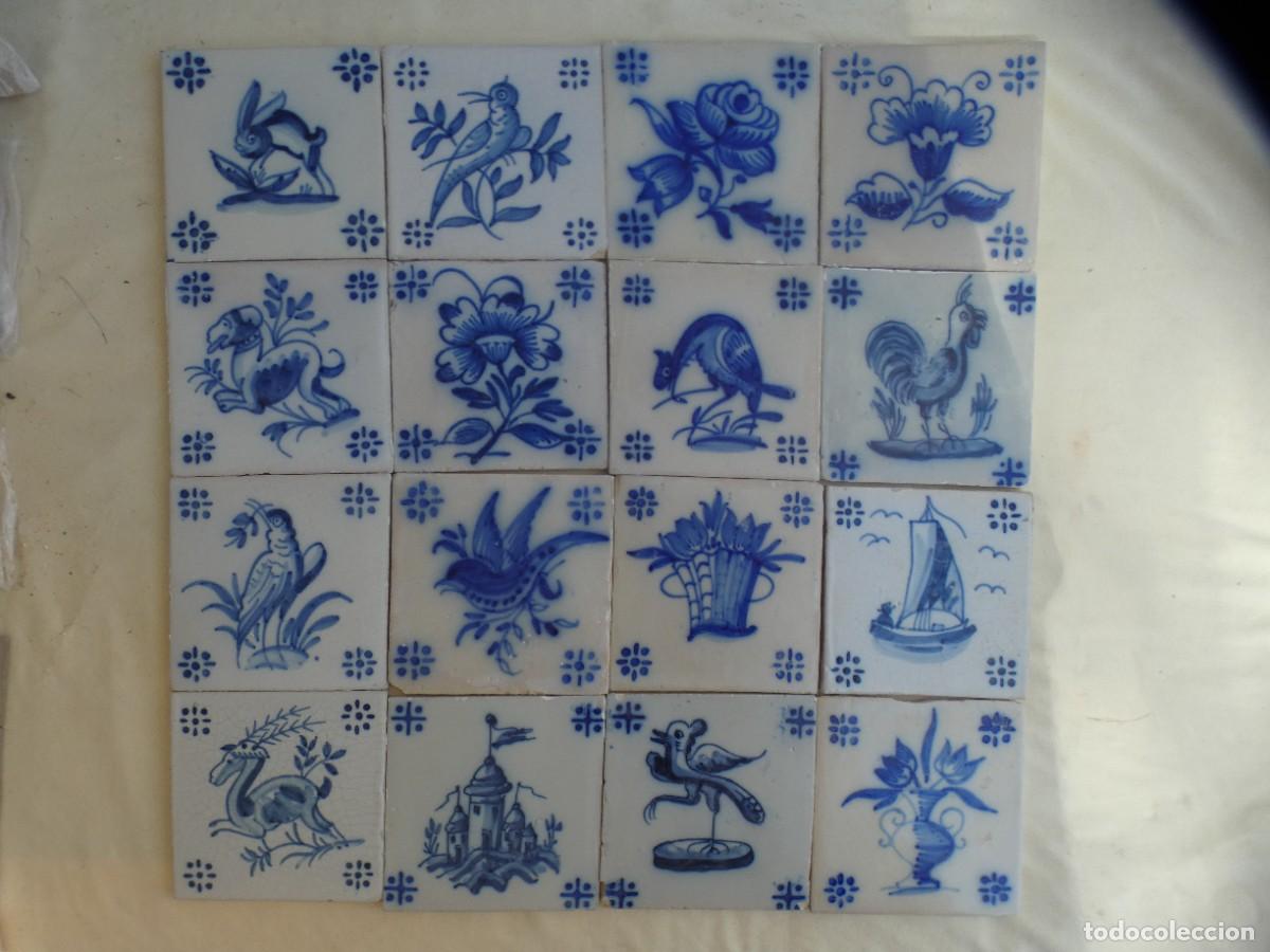 Antig&uuml;edades: Azulejo, Azulejos Portugal Viuva Lamego siglo 20