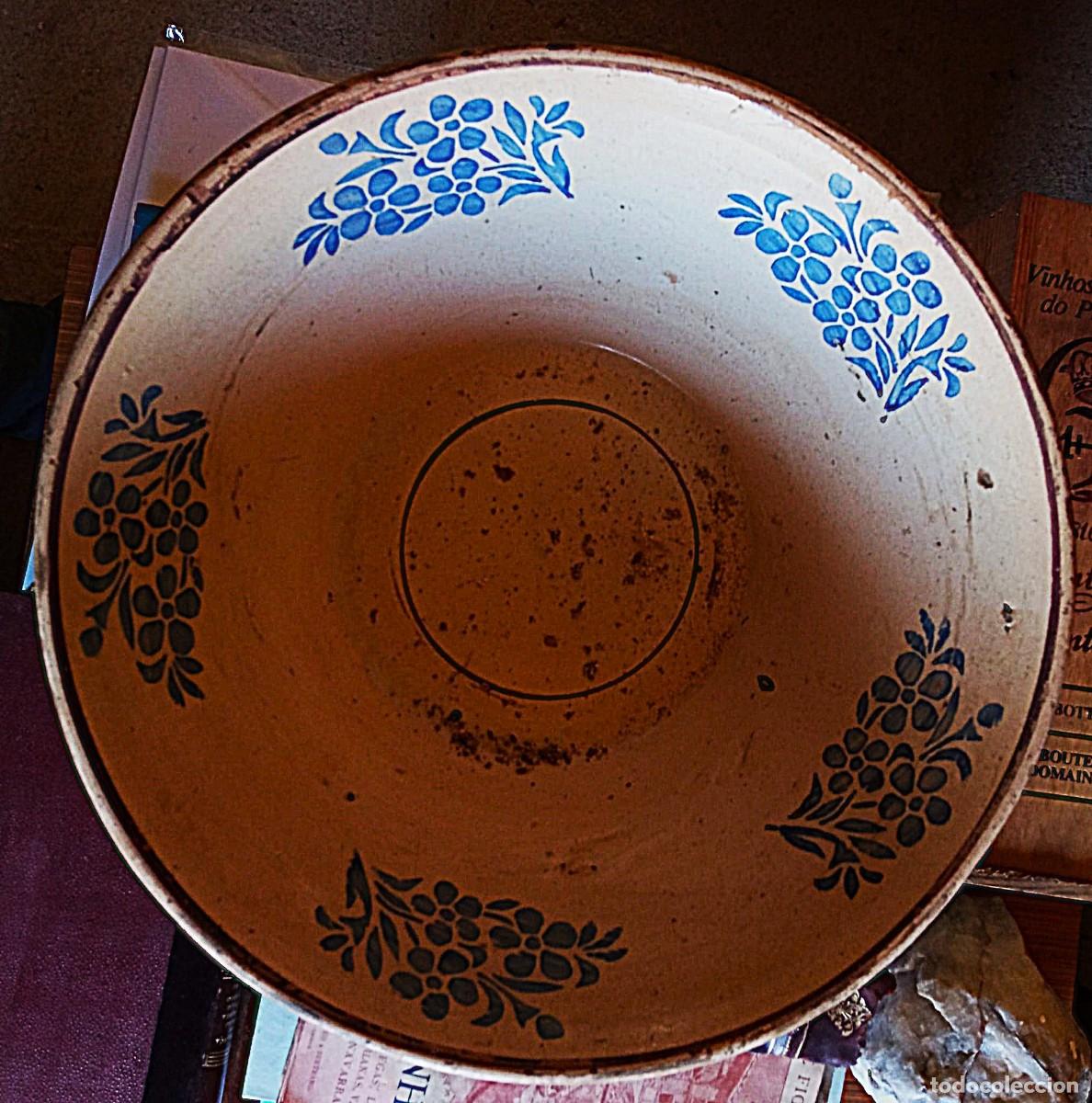 Antig&uuml;edades: Tigela / Cuenco de Faian&ccedil;a de Co&iacute;mbra - Siglo XIX/XX - Azul Cobalto