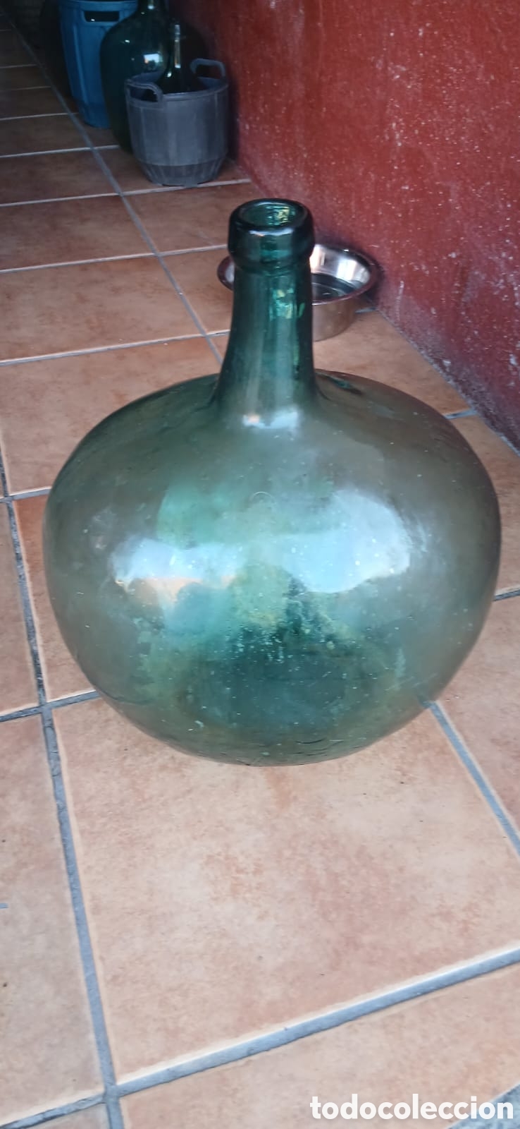 Antig&uuml;edades: ANTIGUA DAMAJUANA GARRAFA DE VIDRIO