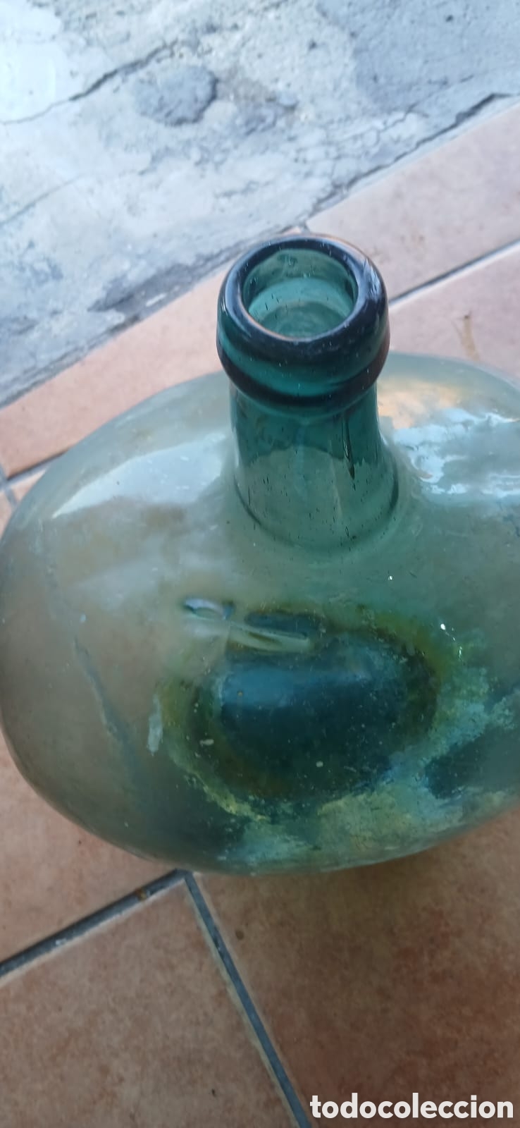 Antig&uuml;edades: ANTIGUA DAMAJUANA GARRAFA DE VIDRIO