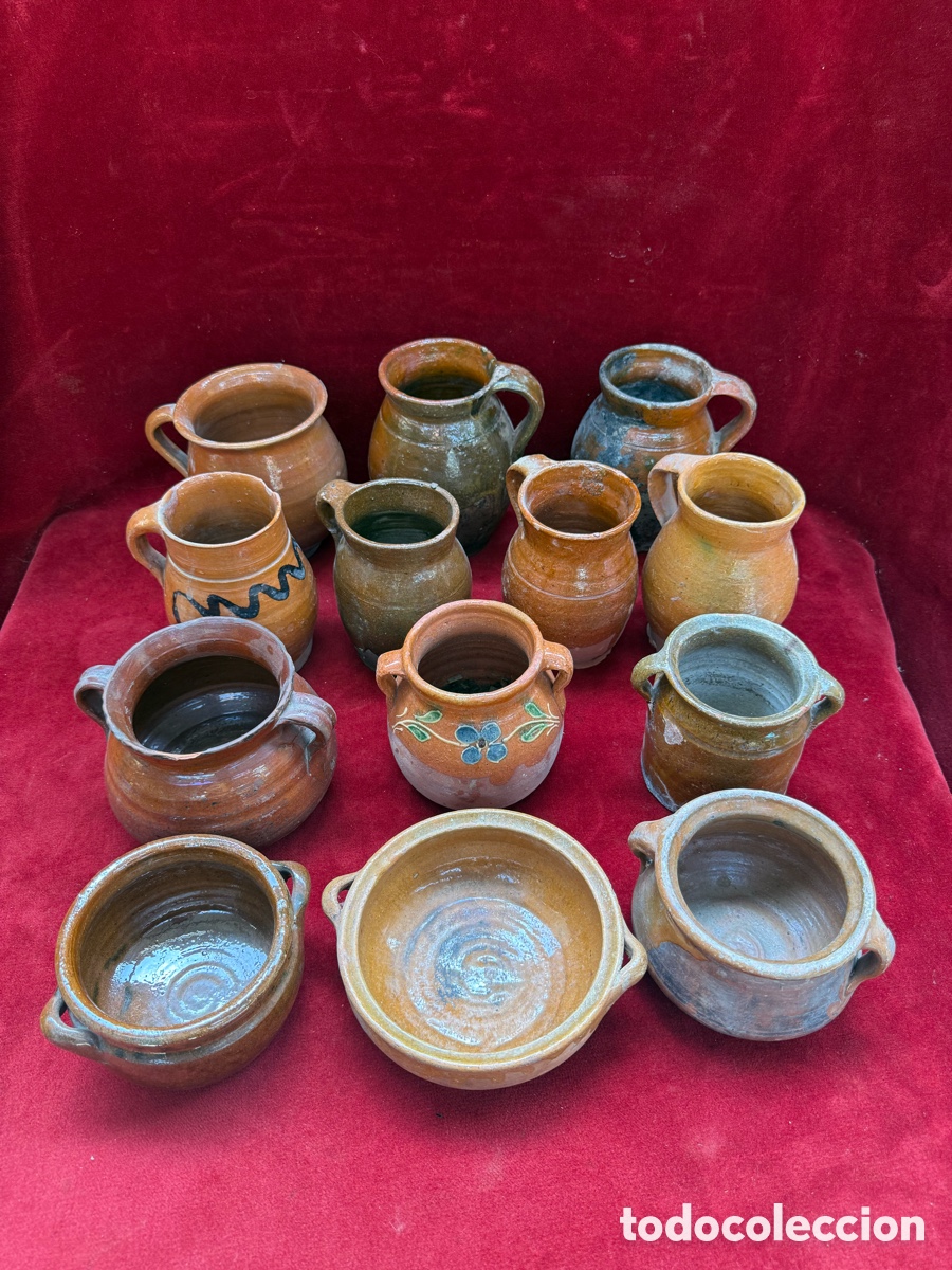 Antig&uuml;edades: Enorme lote de medidas,jarras de ceramica Espa&ntilde;ola