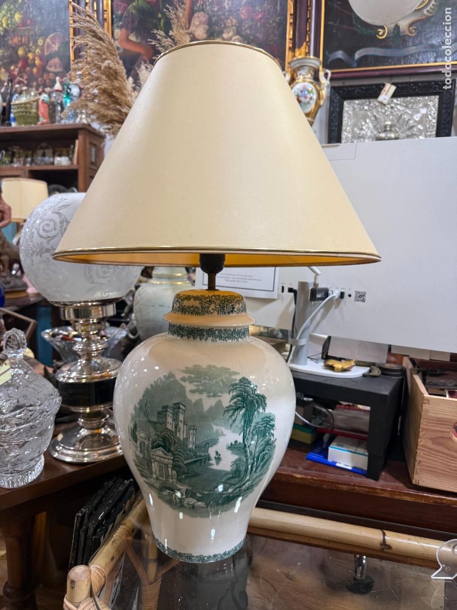 Antig&uuml;edades: LAMPARA SOBRE MESA CERAMICA LA CARTUJA PICKMAN - MEDIDA SIN PANTALLA 50 CM