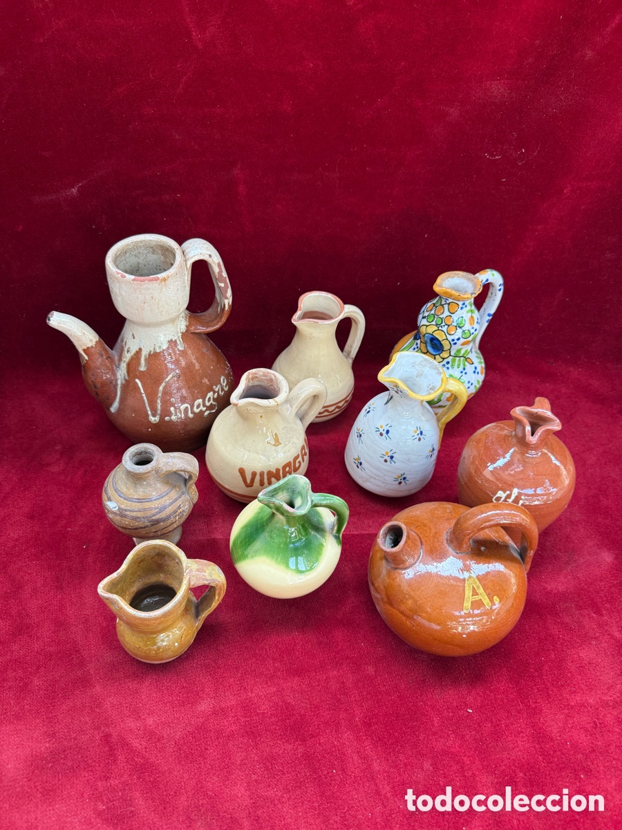 Antig&uuml;edades: Gran lote de aceiteras-vinagreras antiguas,ceramica!
