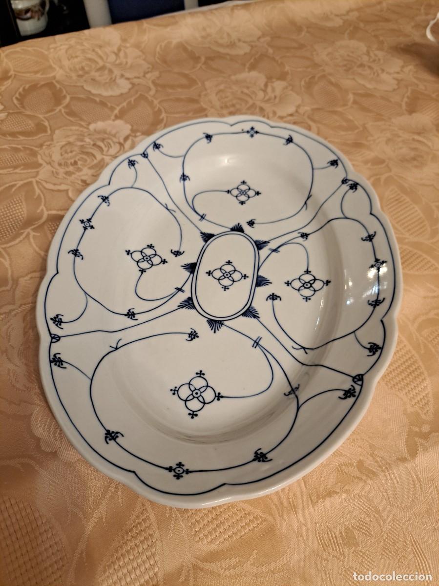 Antig&uuml;edades: Preciosa bandeja oval de porcelana Indischblau