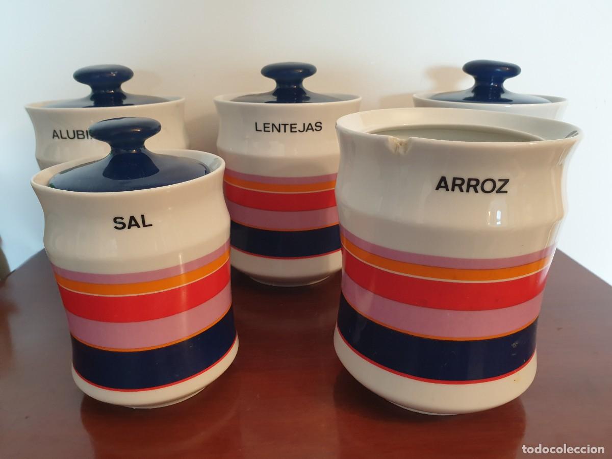 Antig&uuml;edades: JUEGO 5 BOTES O TARROS COCINA VINTAGE CORTTY (EL CORTE INGL&Eacute;S) &ndash; HISPANOHOGAR / CAPEAN A&Ntilde;OS 70-80