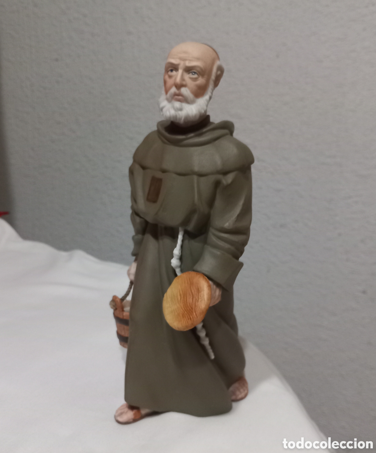 Antig&uuml;edades: FIGURA DE PORCELANA ALGORA-FRAILE FRANCISCANO(22cm ALTURA)