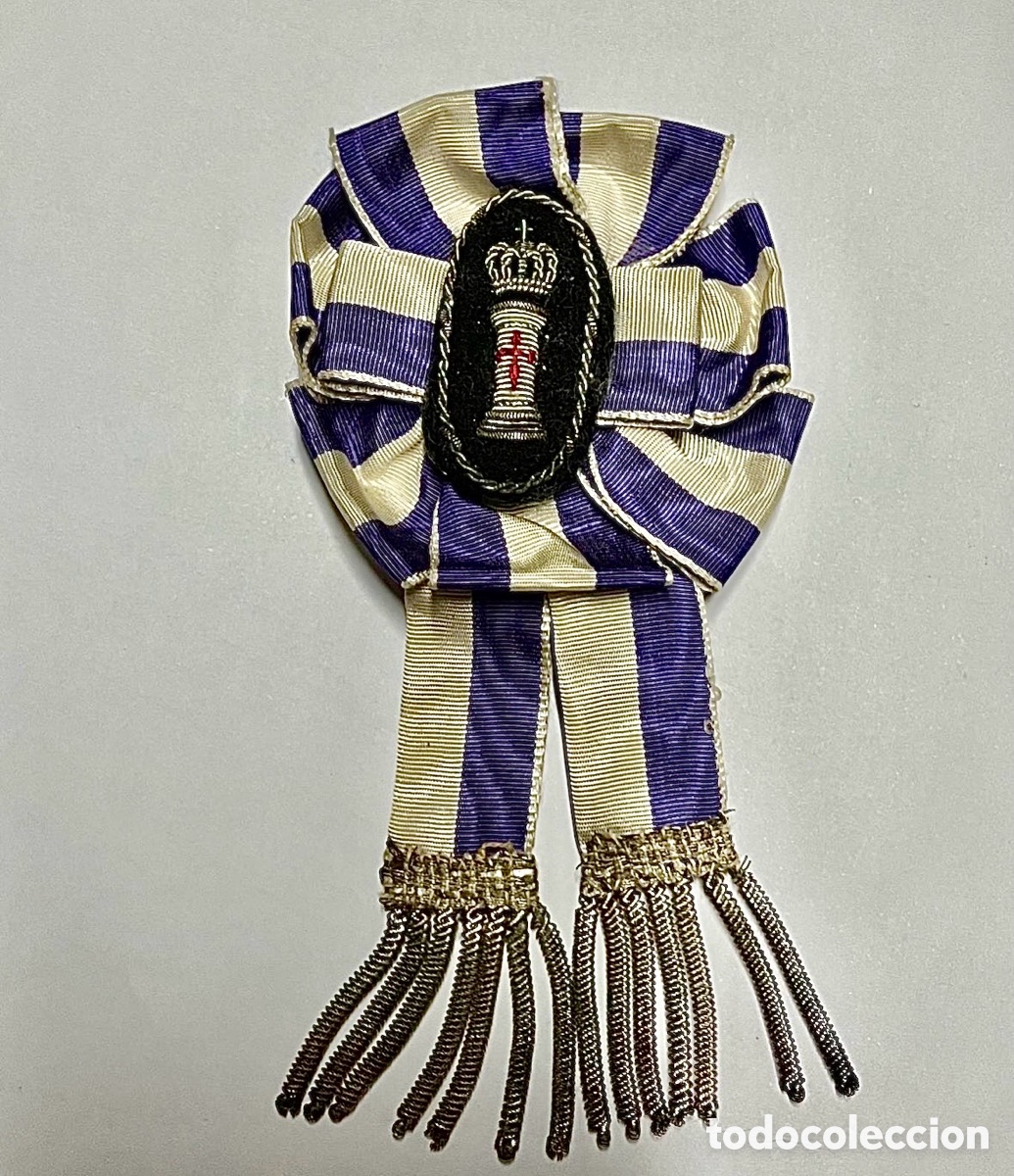 Antig&uuml;edades: Escarapela de Gala Real Cofrad&iacute;a del Rosario del Pilar Zaragoza S.XIX. &Uacute;nica