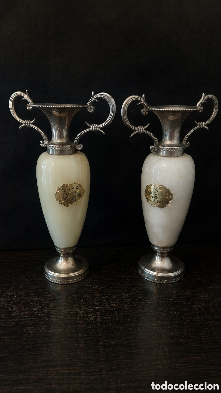 Antig&uuml;edades: ANTIGUO CANDELABRO ITALIANO DE ONYX &ndash; ROMA &ndash; ANNO SANTO 1983.Antiguo candelabro italiano de estil