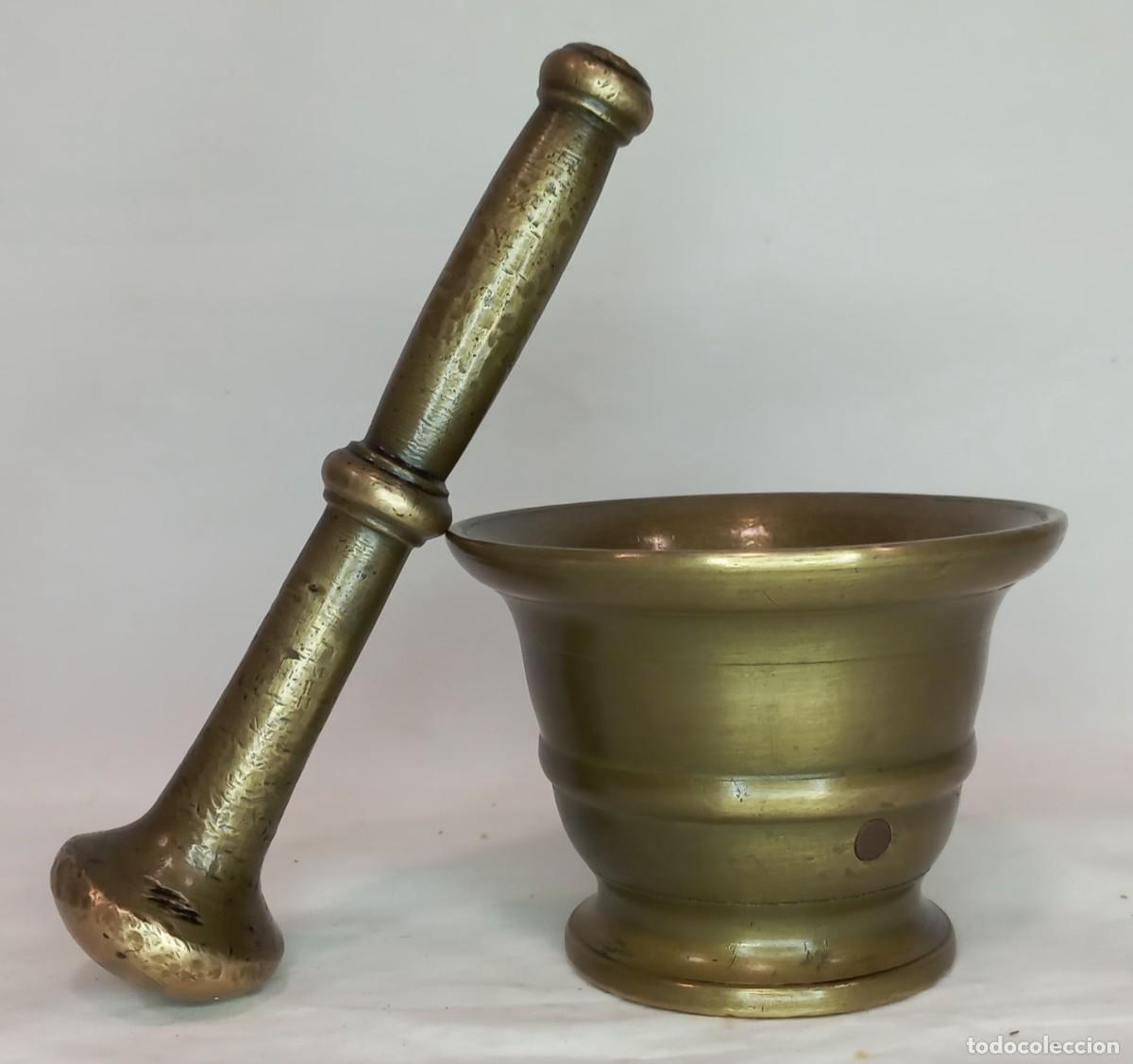 Antig&uuml;edades: ANTIGUO ALMIREZ LA&Ntilde;ADO , MORTERO DE BRONCE DE FUNDICION Y MOLDE DE ARENA