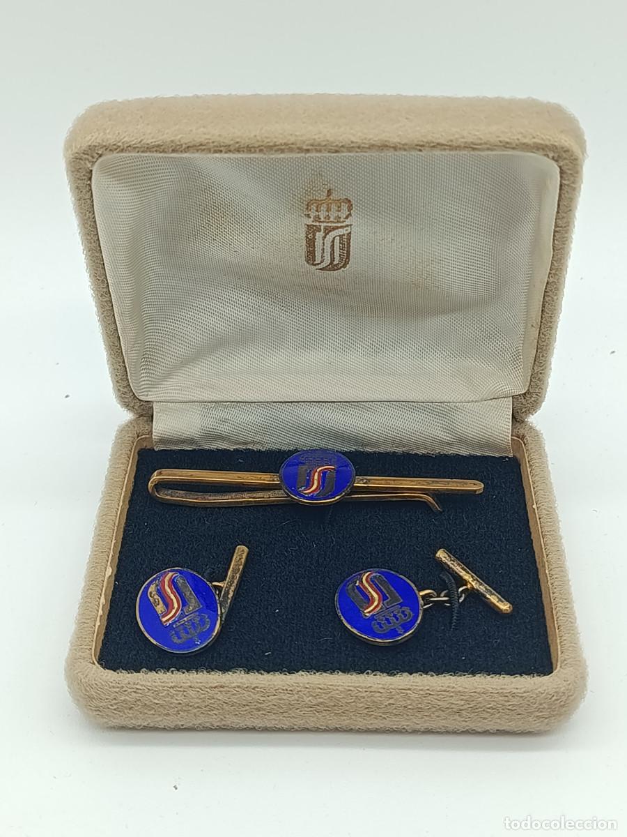 Antig&uuml;edades: CONJUNTO GEMELOS Y PASA CORBATA CONSEJO SUPERIOR DEPORTES ESPA&Ntilde;A. A&Ntilde;OS 80. ESTUCHE ORIGINAL. MYJ.