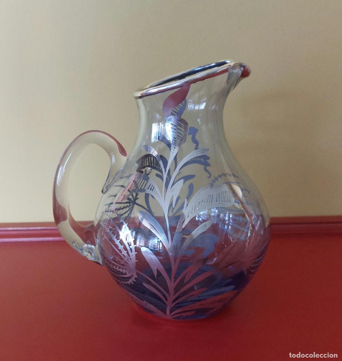 Antig&uuml;edades: Jarra Cristal de Bohemia con aplicaciones en Plata
