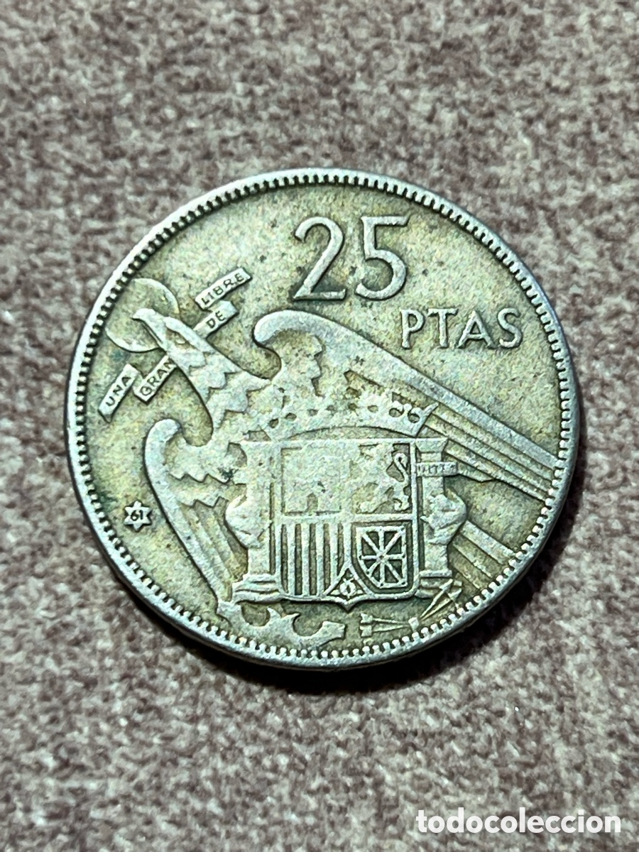 Antig&uuml;edades: Moneda 25 pesestas estrella 61 del a&ntilde;o 1957