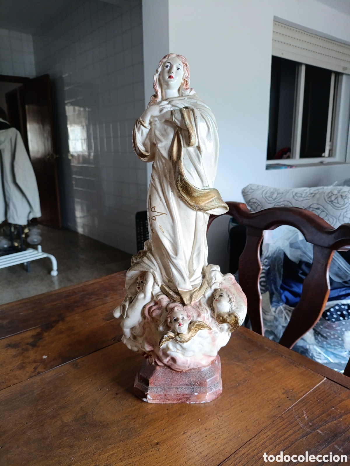 Antig&uuml;edades: Figura Inmaculada Concepci&oacute;n artesanal