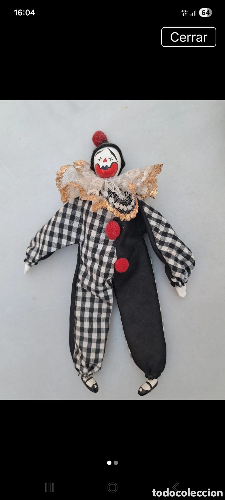 Antig&uuml;edades: Payaso pierrot con cara de cer&aacute;mica