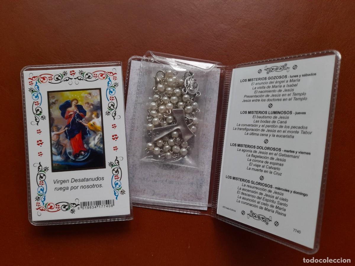 Antig&uuml;edades: Rosario Virgen Desatanudos con la lista de misterios