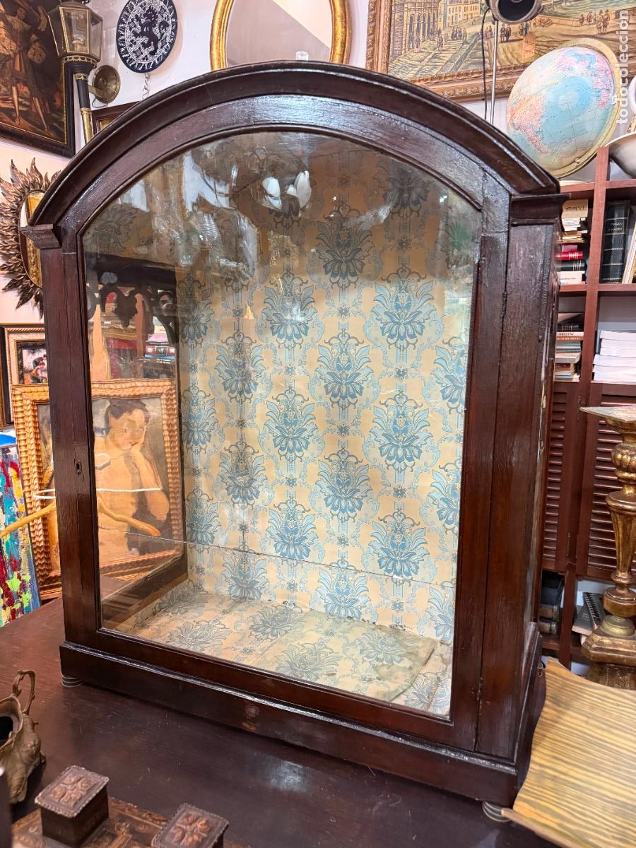 Antig&uuml;edades: ANTIGUA CAPILLA HORNACINA ESTILO DE MADERA - MEDIDA TOTAL 108X90X44 CM - RELIGIOSO