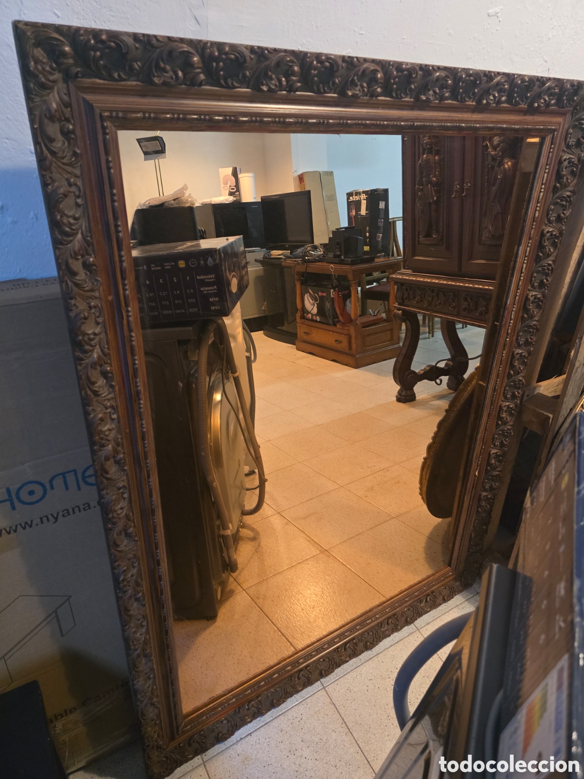 Antig&uuml;edades: Espejo grande vintage - Foto 2