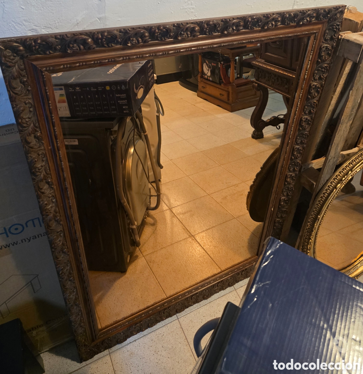 Antig&uuml;edades: Espejo grande vintage - Foto 4