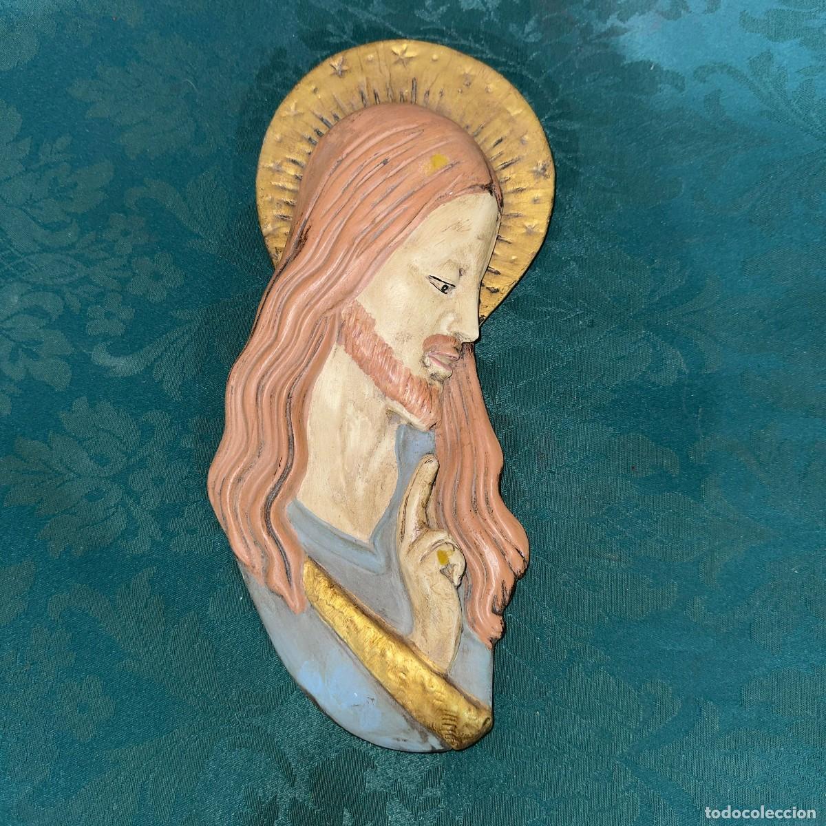 Antig&uuml;edades: Relieve de Jesucristo , mural vintage de mediados de siglo