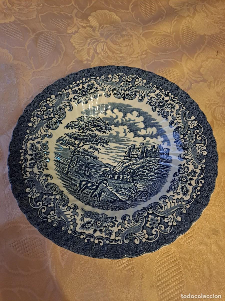 Antiguidades: Bonito plato hondo de porcelana Olde Country Castles, Ironstone British Anchor