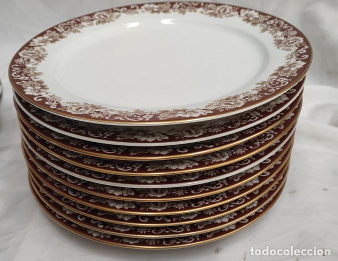 Antig&uuml;edades: JUEGO DE 10 PLATOS ANTIGUOS DE PORCELANA, SANTA CLARA VIGO, POSIBILIDAD SUELTOS