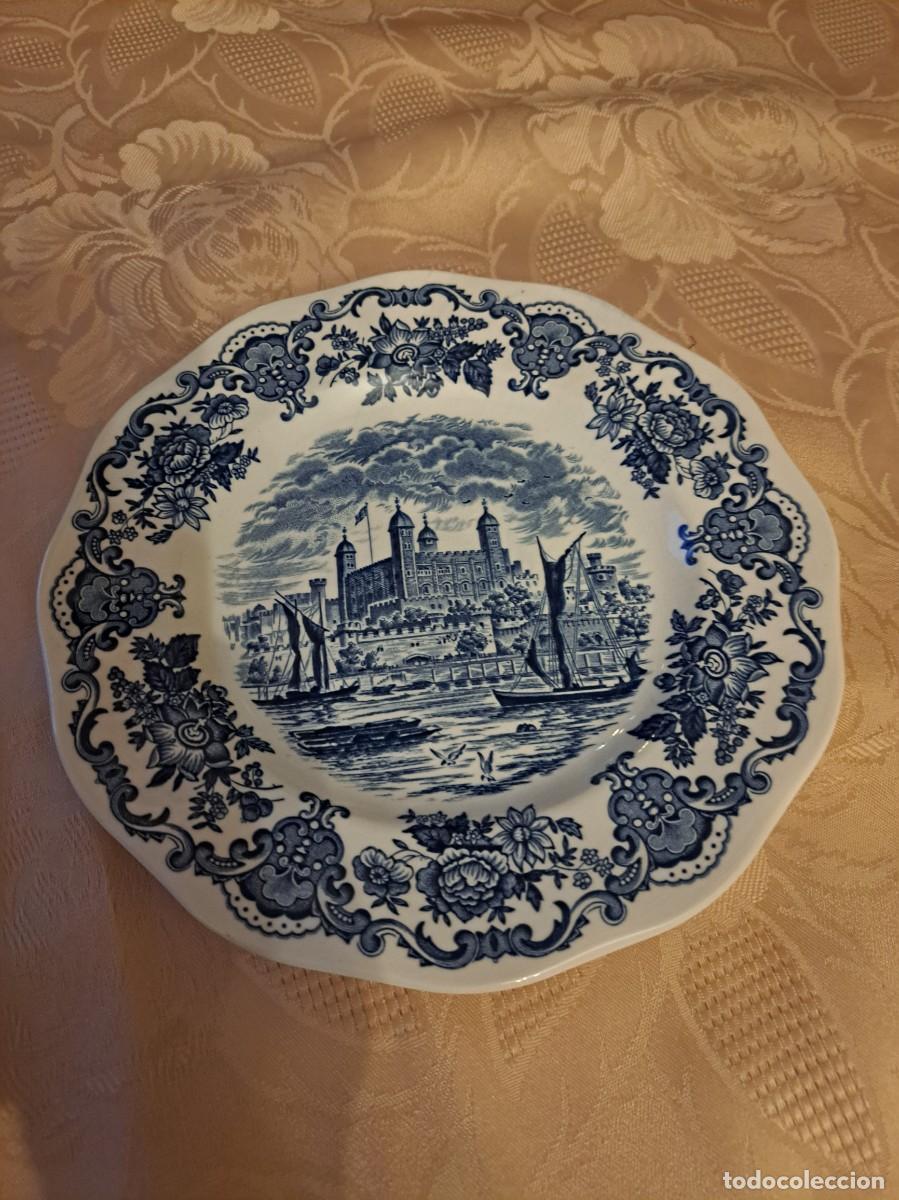 Oggetti Antichi: Precioso plato de ensalada de porcelana Royal Homes of Britain, Enoch Wedgwood Tunstall