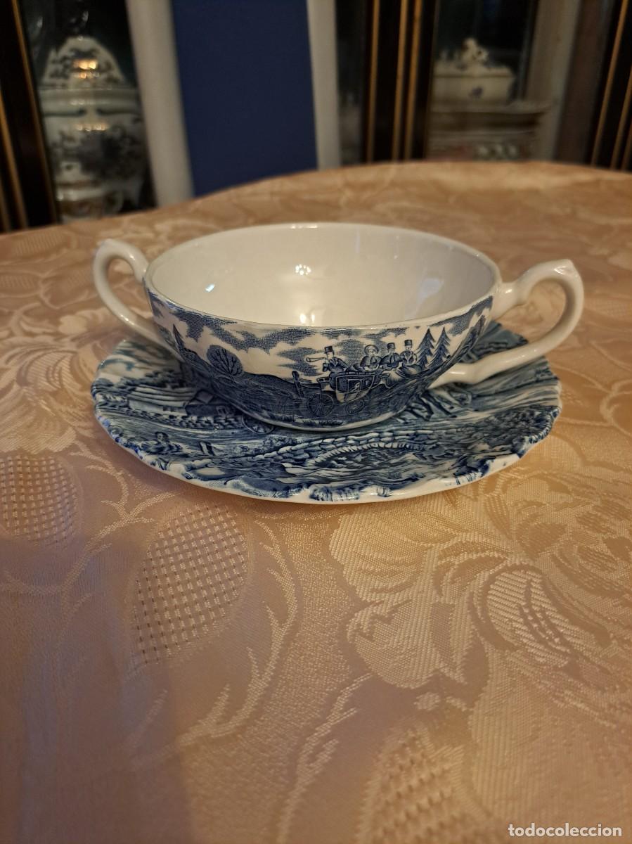 Antiguidades: Servicio de de consom&eacute; de porcelana Royal Mail Myott Staffordshire