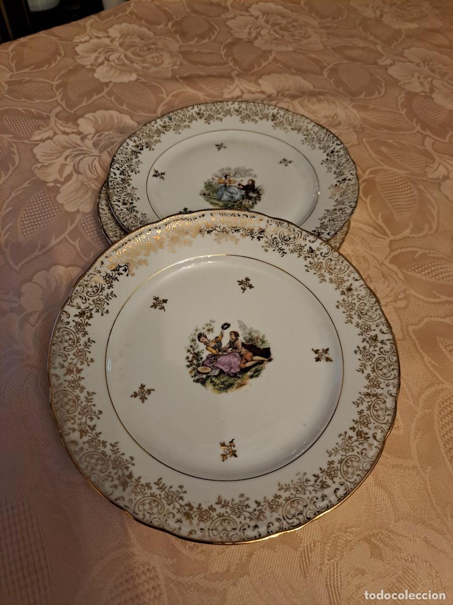 Antiques: Lote de 3 platos de ensalada de porcelana veritable porcelaine, francia