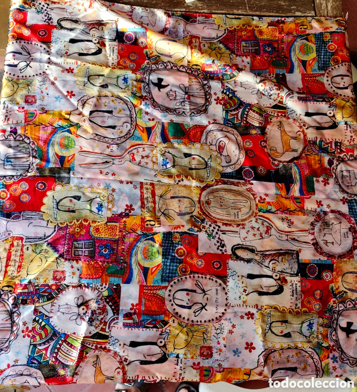Antig&uuml;edades: Chal Echarpe Foulard de reda. Reversible. Aprox 170 x 70 cm