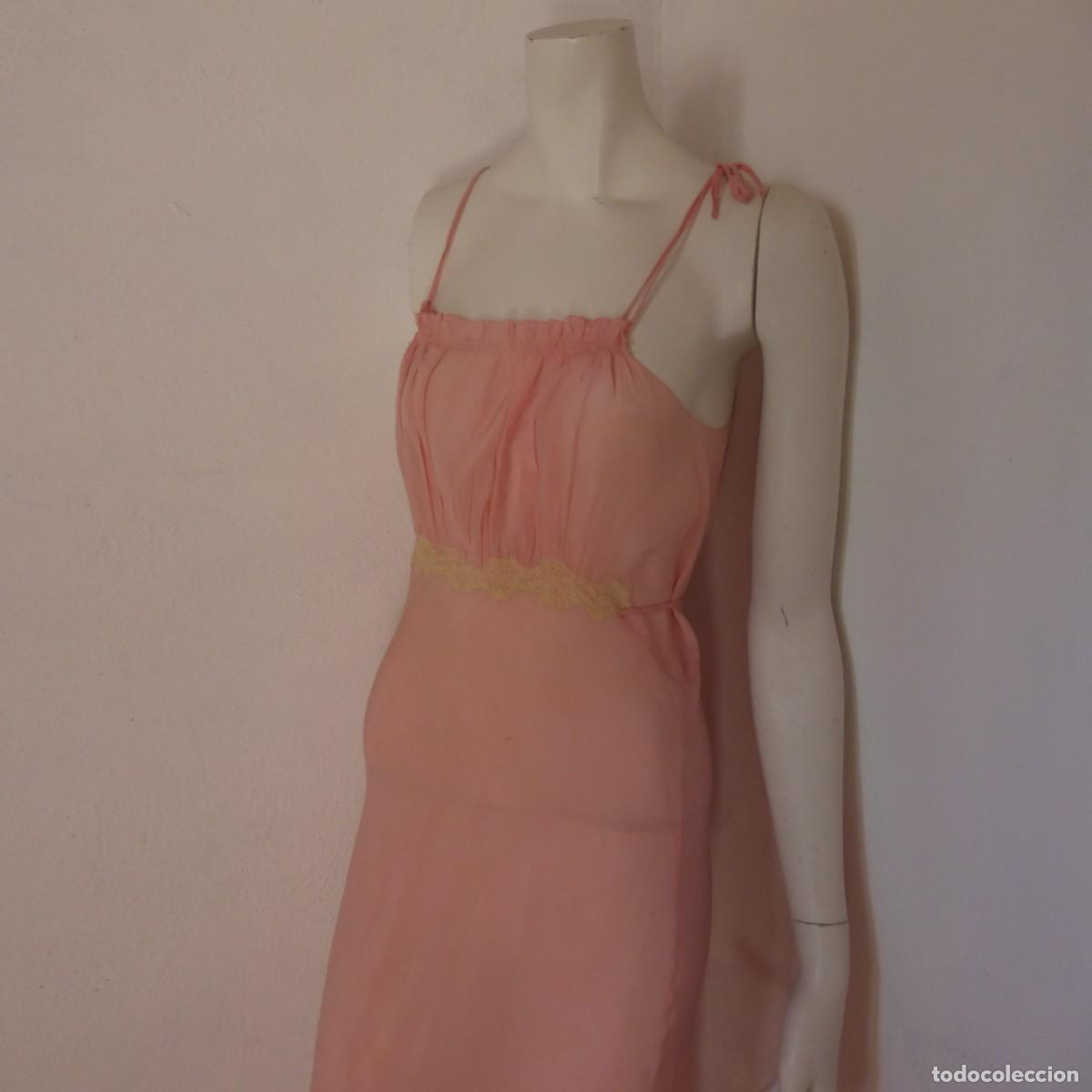 Antig&uuml;edades: ANTIGUA LENCERIA VESTIDO LENCERO CAMISON ART DECO SEDA ENCAJE 1930s S. XX LINGERIE SILK DRESS