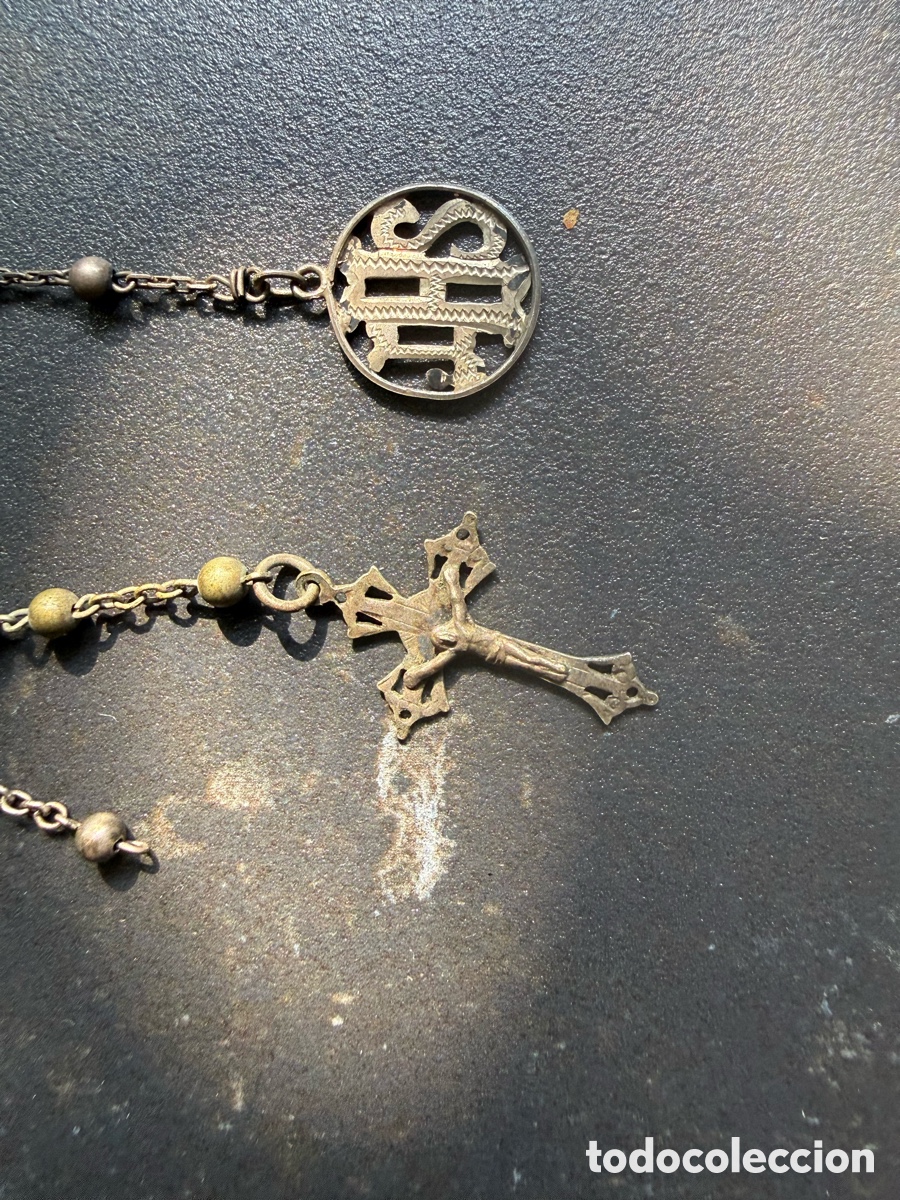 Antig&uuml;edades: Lote de 2 rosarios crucifijo cat&oacute;lico jesuita
