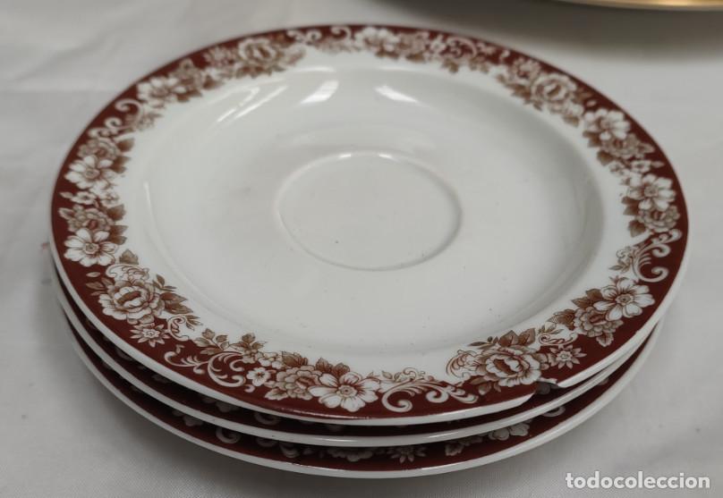 Antig&uuml;edades: JUEGO DE 3 PLATOS ANTIGUOS DE PORCELANA, SANTA CLARA VIGO, VER DESCRIPCION