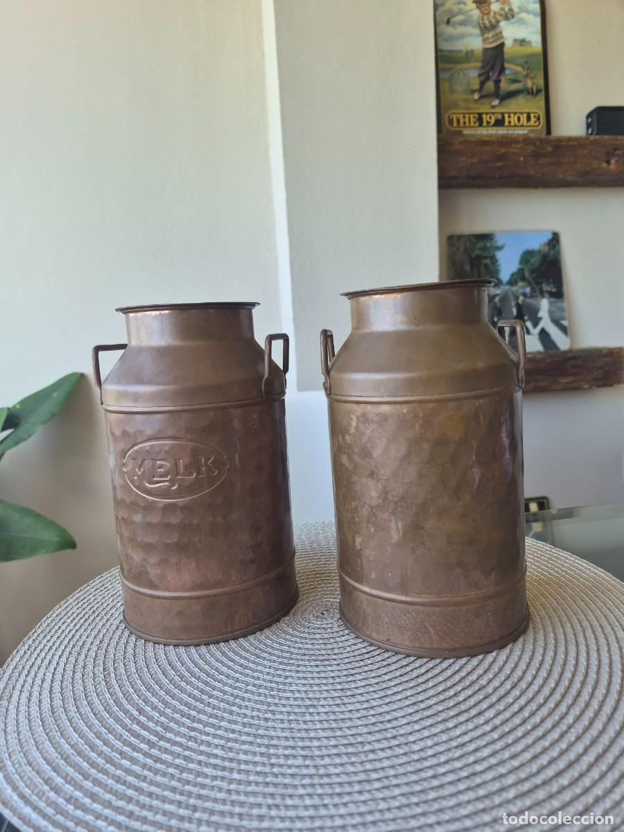 Antig&uuml;edades: 2 lecheras cobre antiguas Melk