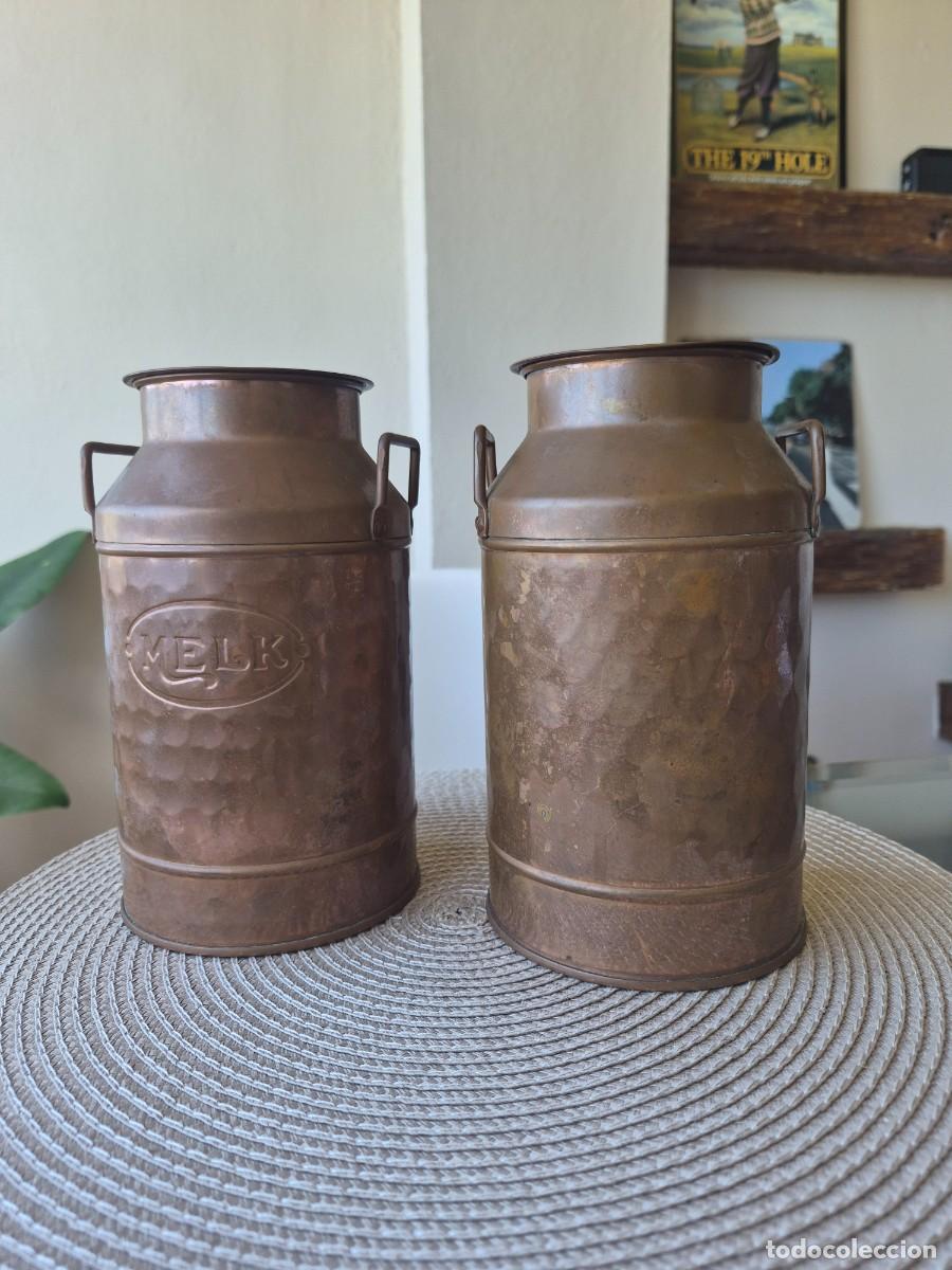 Antig&uuml;edades: 2 lecheras cobre antiguas Melk - Foto 2