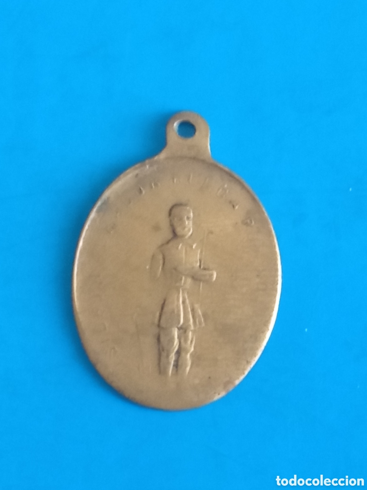 Antig&uuml;edades: Antigua medalla de San Isidro Labrador, 19mm de altura