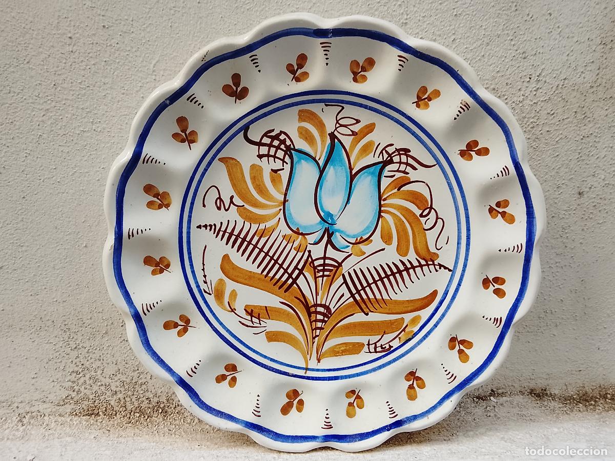 Antiguidades: 29 cm gran plato grandes pintados a mano.