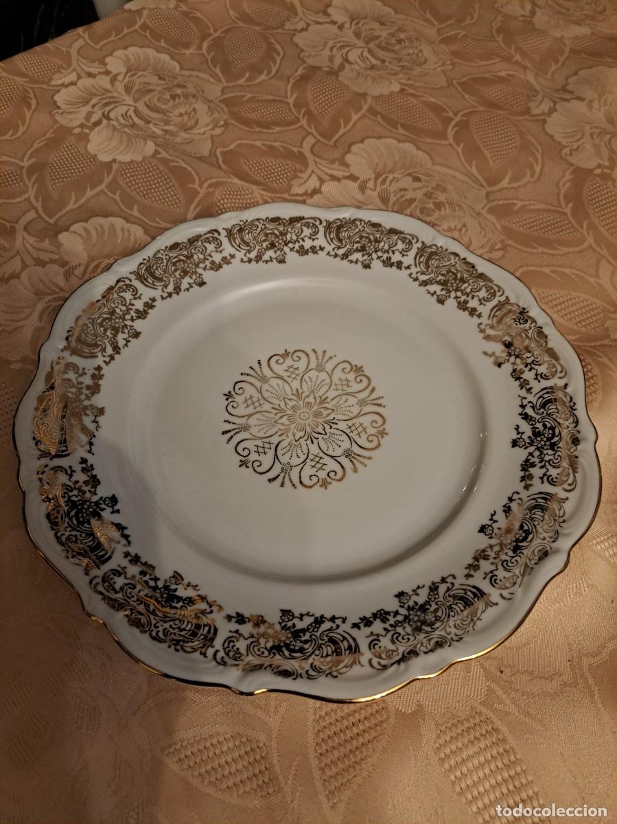 Antiques: Precioso plato de porcelana decorado con oro, Bavaria