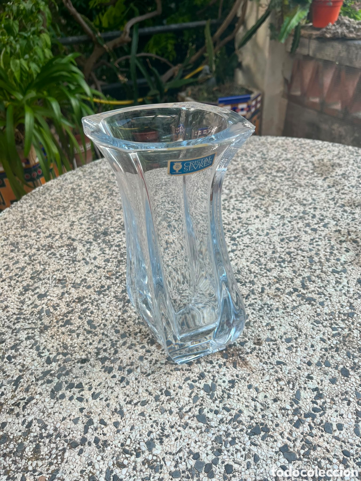Antig&uuml;edades: Jarr&oacute;n de cristal.firma sevres