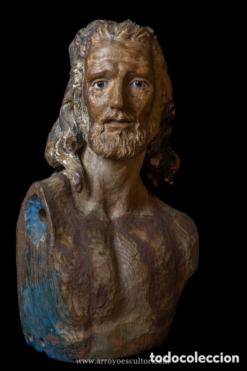 Antig&uuml;edades: Busto de cristo de madera