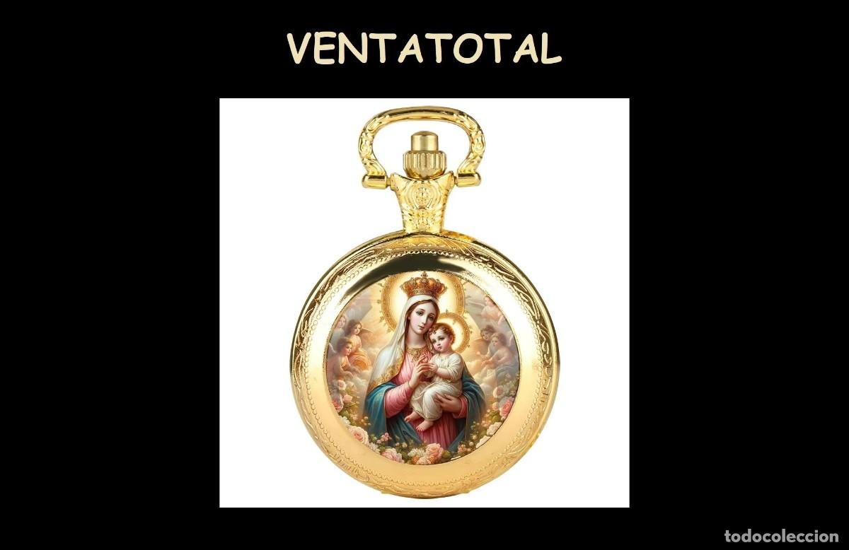 Antig&uuml;edades: LUJOSA COLECCION DE 4 RELOJES DE BOLSILLO CON LA VIRGEN Y EL NI&Ntilde;O JESUS LEER DENTRO DESCRIPCION