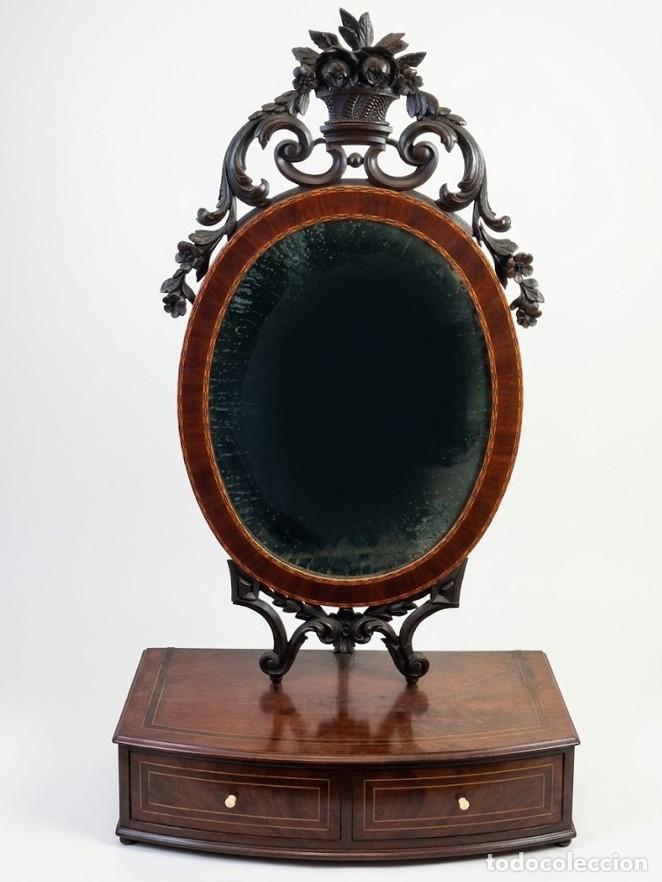 Antig&uuml;edades: ANTIGUO TOCADOR MENORQU&Iacute;N DE INFLUENCIA INGLESA. MADERA Y MARQUETERIA. ESPA&Ntilde;A. C. 1800
