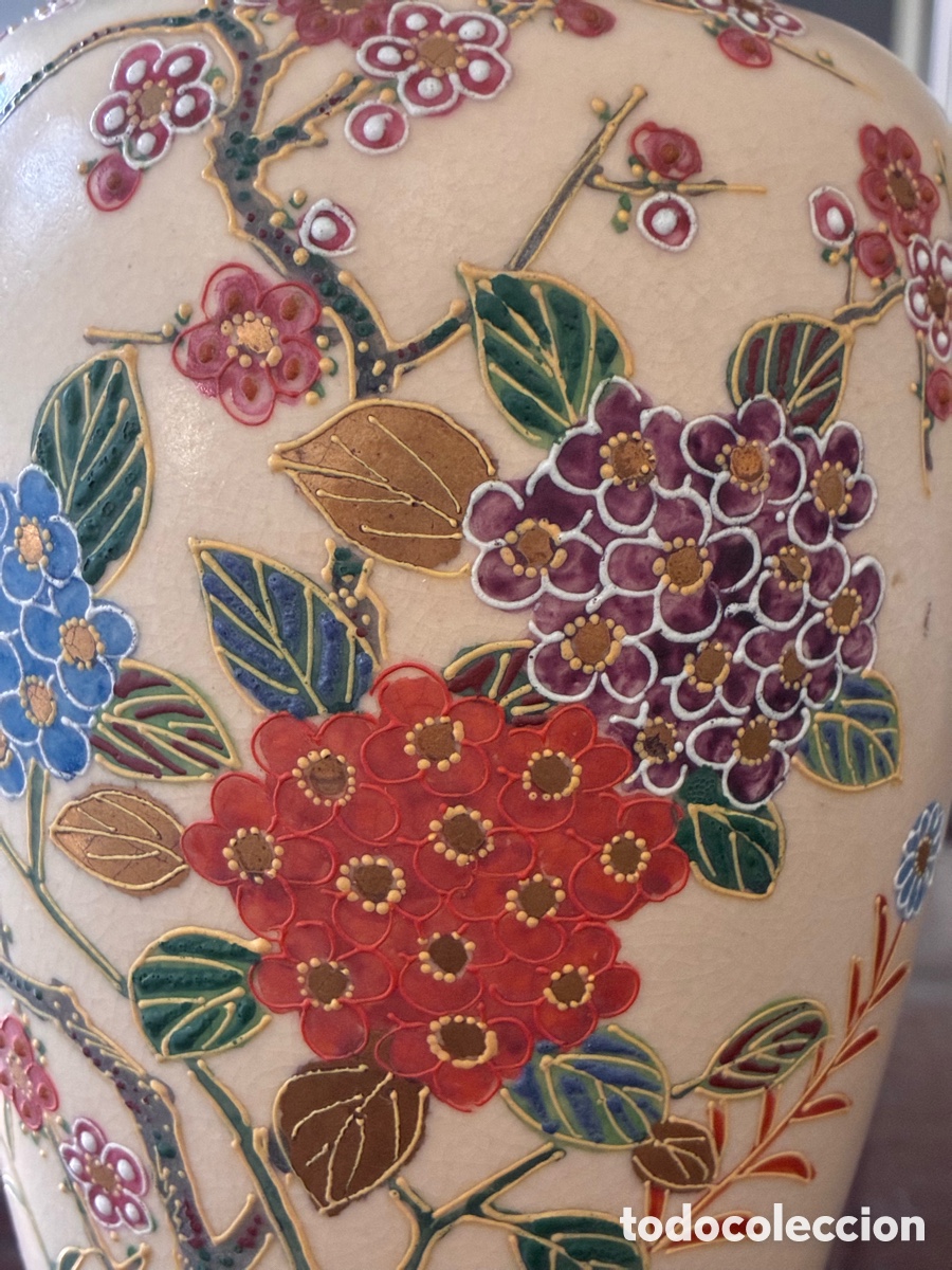 Antig&uuml;edades: Jarron de ceramica hapobes , estilo satsuma. - Foto 3