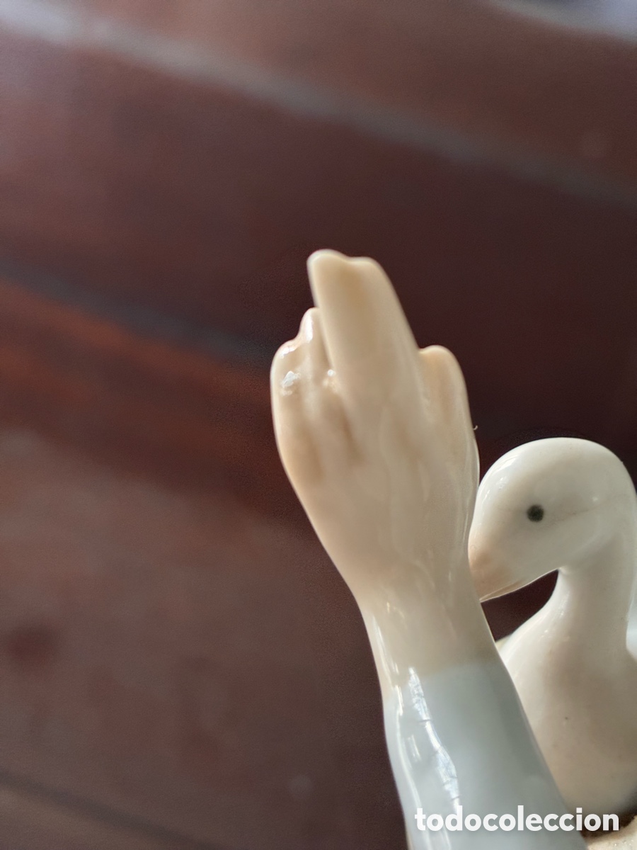 Antig&uuml;edades: Figura Lladro - joven con gansos - Foto 4