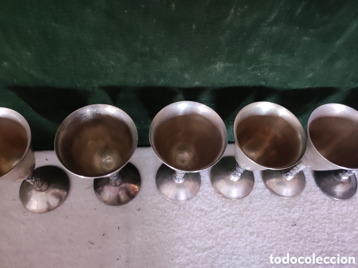 Antig&uuml;edades: Seis copas de alpaca - Foto 3