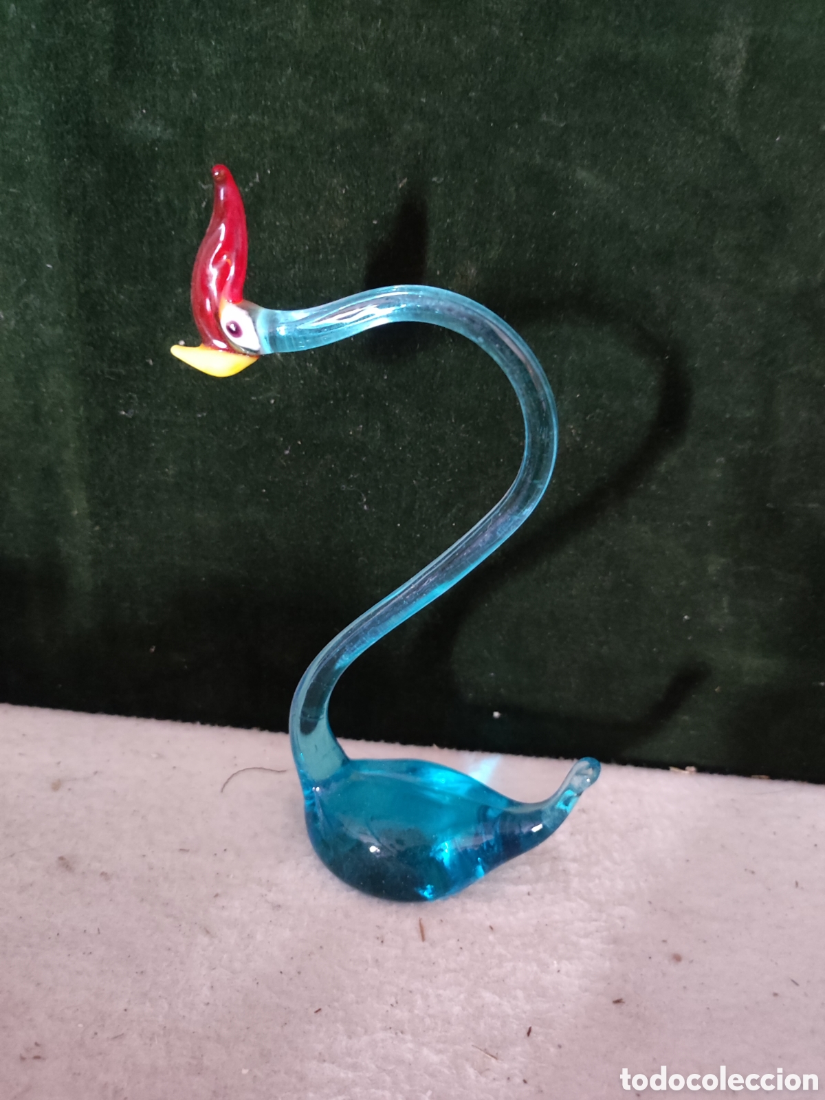 Antig&uuml;edades: Figura de delf&iacute;n cristal murano