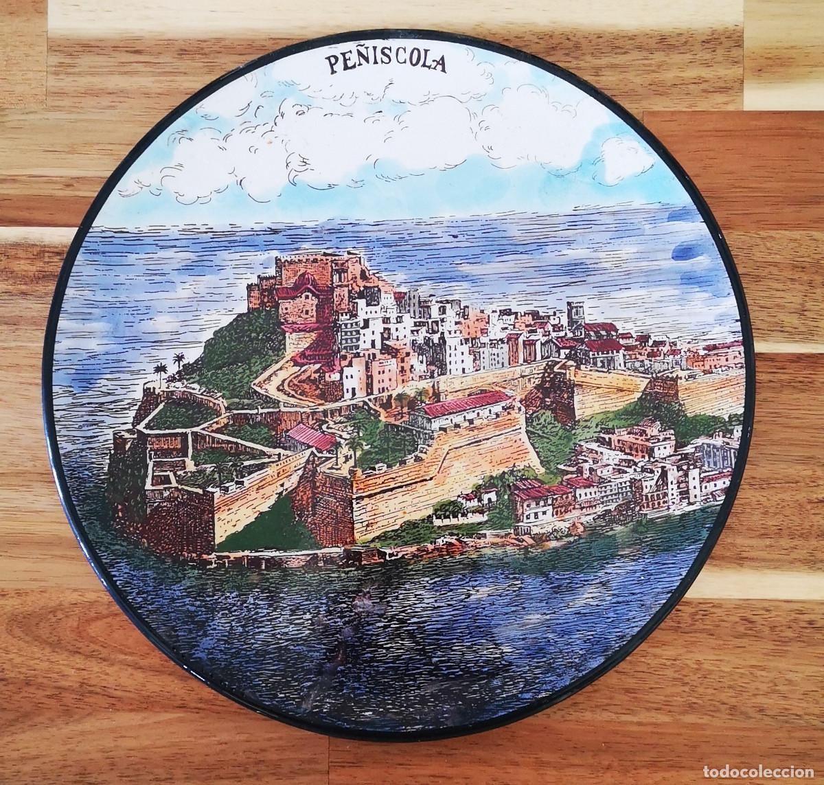 Antig&uuml;edades: PLATO CERAMICA ESMALTADA - PE&Ntilde;ISCOLA 27 cm Di&aacute;metro