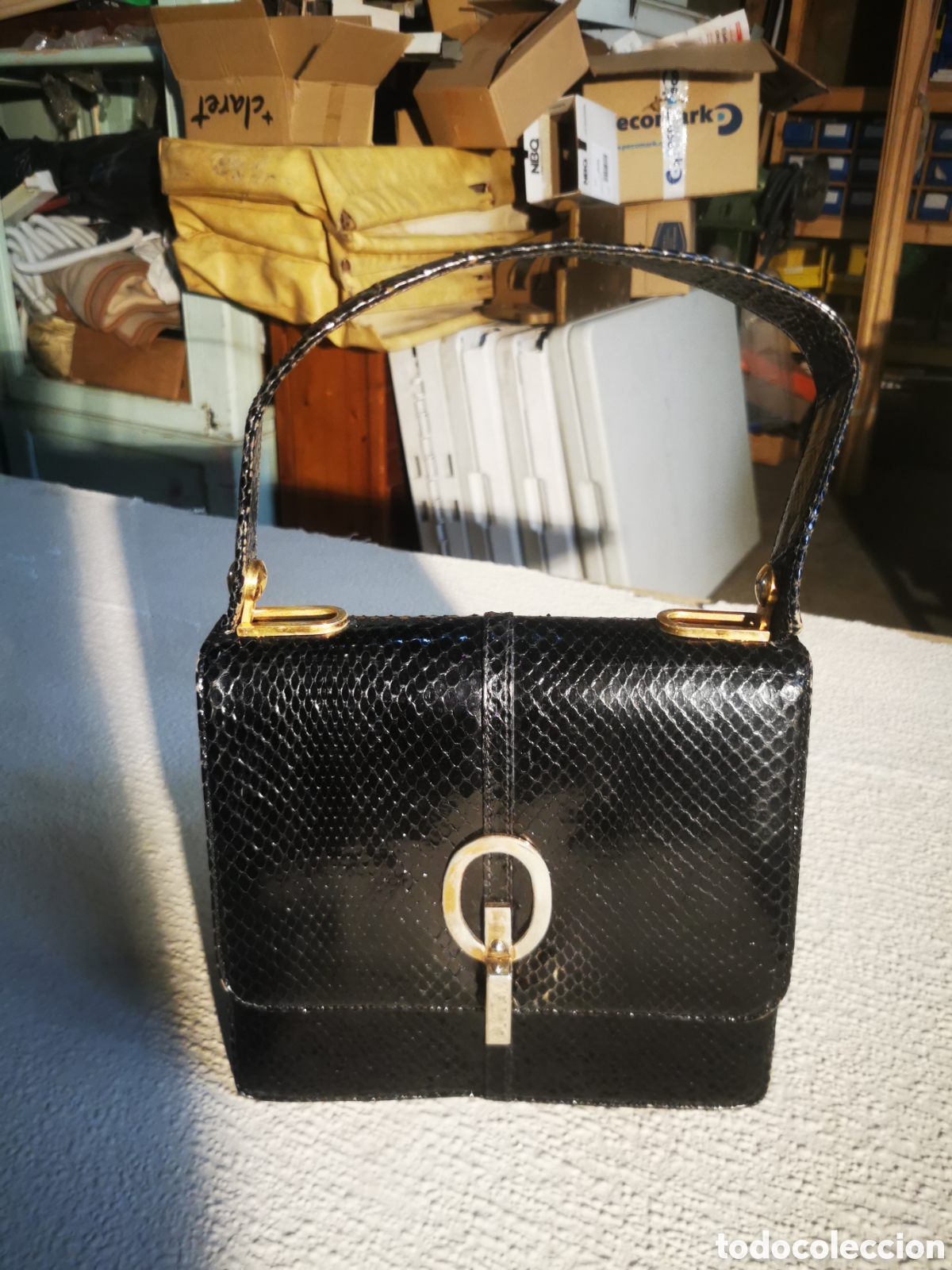 Antig&uuml;edades: Bolso piel serpiente 1950 23c.23c