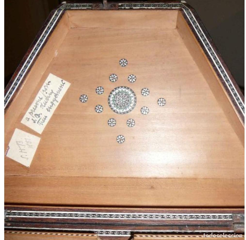 Antig&uuml;edades: Caja Anglo India marqueteria. - Foto 3