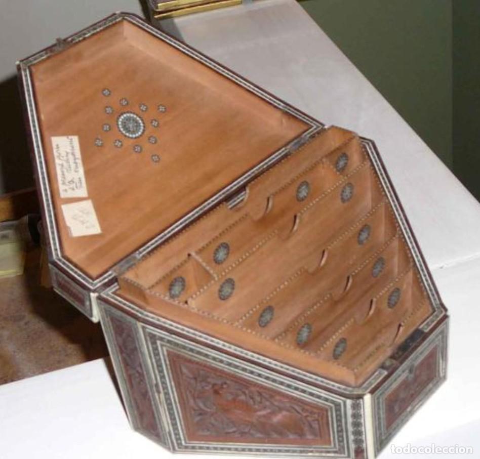 Antig&uuml;edades: Caja Anglo India marqueteria. - Foto 7